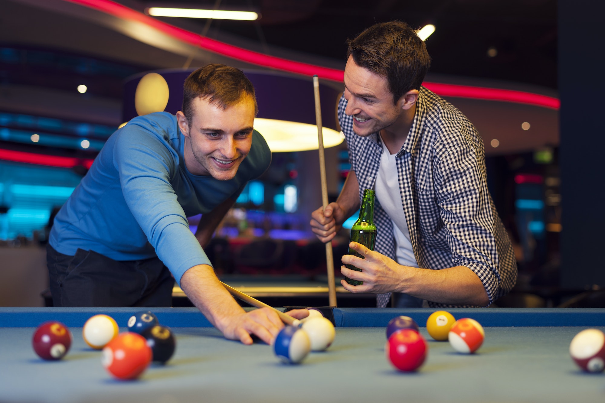 Male evening in billiard club